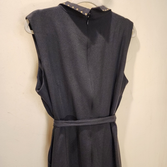 Midnight Velvet Elegant Black  Sleeveless Belted Plus Size Jumpsuit 18W - Picture 7 of 11